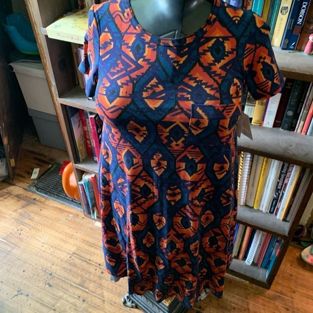Lularoe southwest multicolored knit travel high low XXS dress